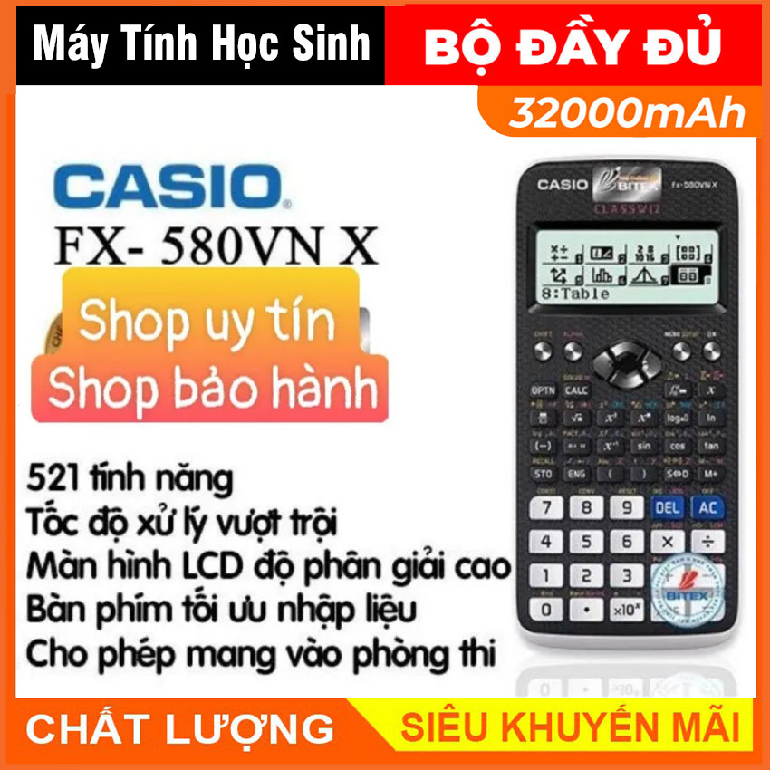 Máy Tính Casio FX580vnx Máy Tính Toán Cho Học Sinh Cấp 2 Cấp 3 Và Các Sinh Viên Dùng Cho Các Kì Thi Đại Học Tốt Nghiệp Tốc Độ Sử Lí Nhanh Chính Xác Máy Tính Cầm Tay Máy Tính Toán