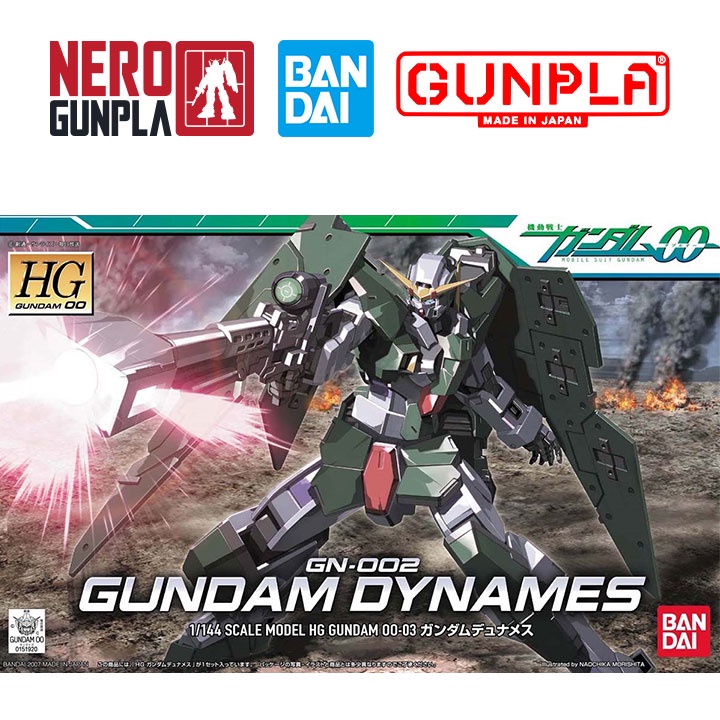 Mô hình lắp ráp bandai gunpla hg 00 1/144 gn-002 gundam dynames