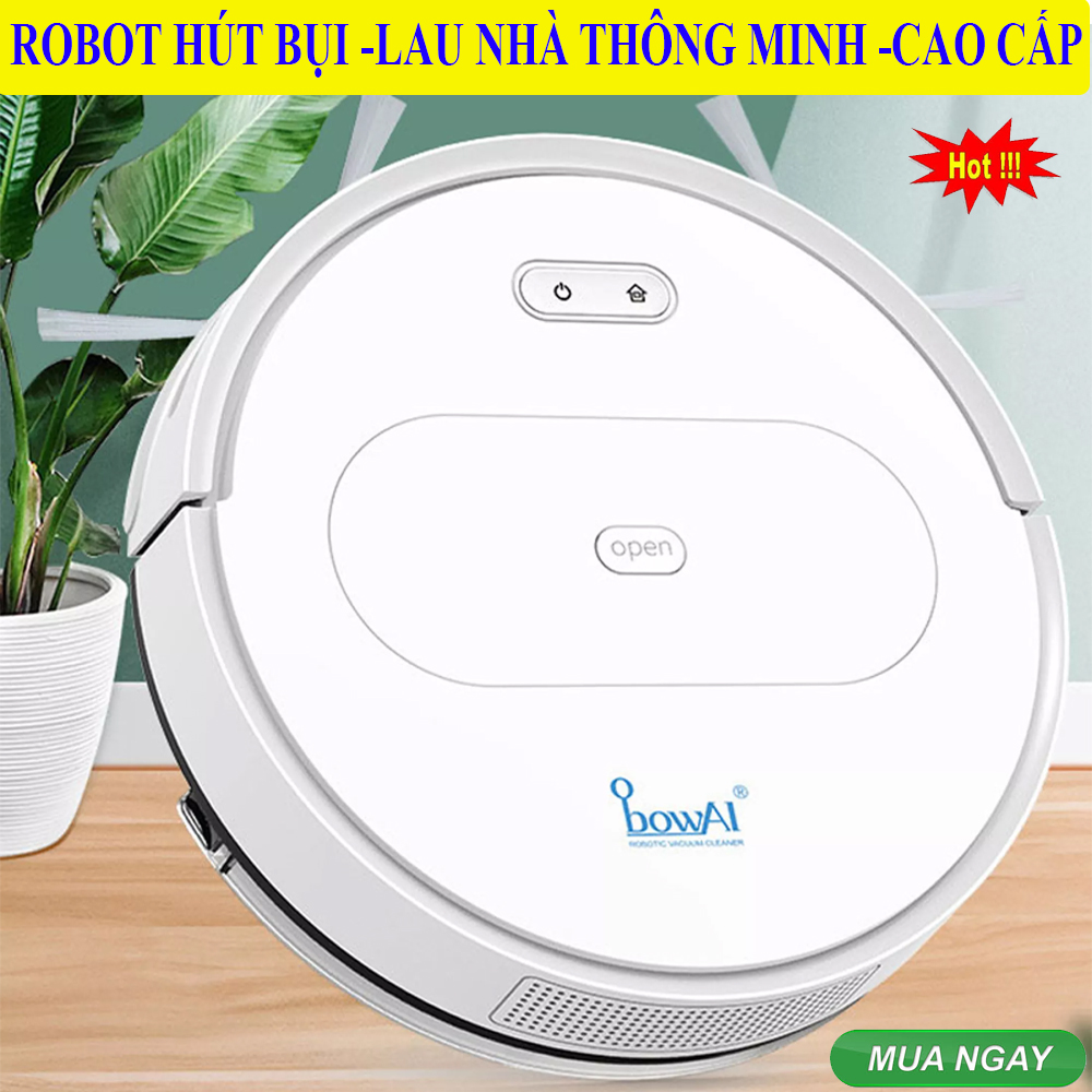 Robot Hút Bụi Lau Nhà, Robot Hút Bụi Bowai OB11, Điều Khiển Từ Xa, Tự Sạc Pin, Lập Trình Đường Đi, Dễ Dàng Leo Thềm , Sức Hút Cực Mạnh Hút Sạch Mọi Bụi Bẩn- SALE CỰC SỐC _ MUA NGAY