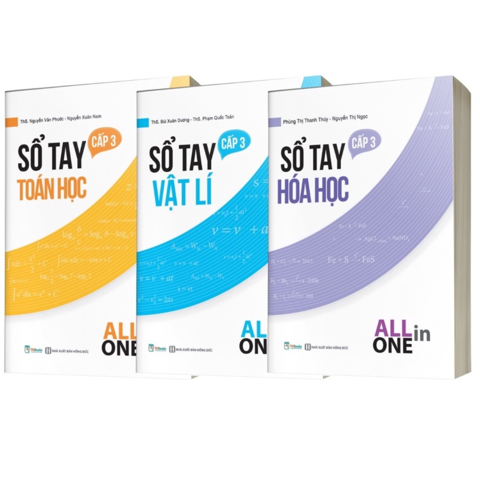 Combo Sổ tay kiến thức môn Toán Lý Hóa cấp 3 - All in one