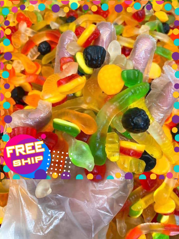 1kg kẹo dẻo chíp chíp hương trái cây mix vị siêu dai ngon