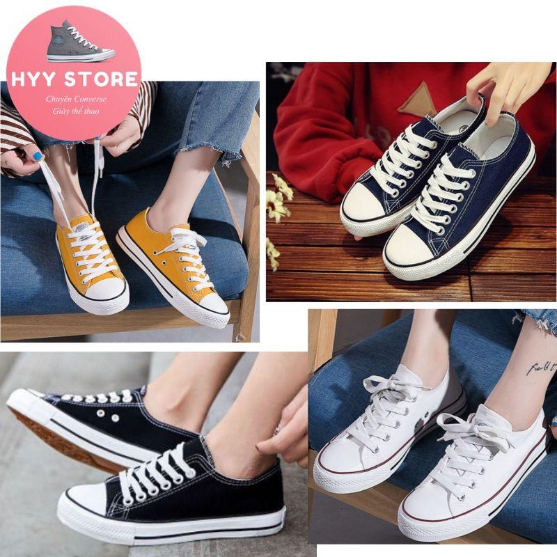 Giày Conve Cổ Thấp (Trắng-Đen-Xanh-Vàng) - Hyy Store (Giày Conve cho Nam nữ - Giày thể thao đẹp, cá tính- Giày Conve Giảm Giá - Giày Conve - Giày VNXK - Giày nam sneaker - Giày nữ sneaker - Giày nam - Giày nữ)