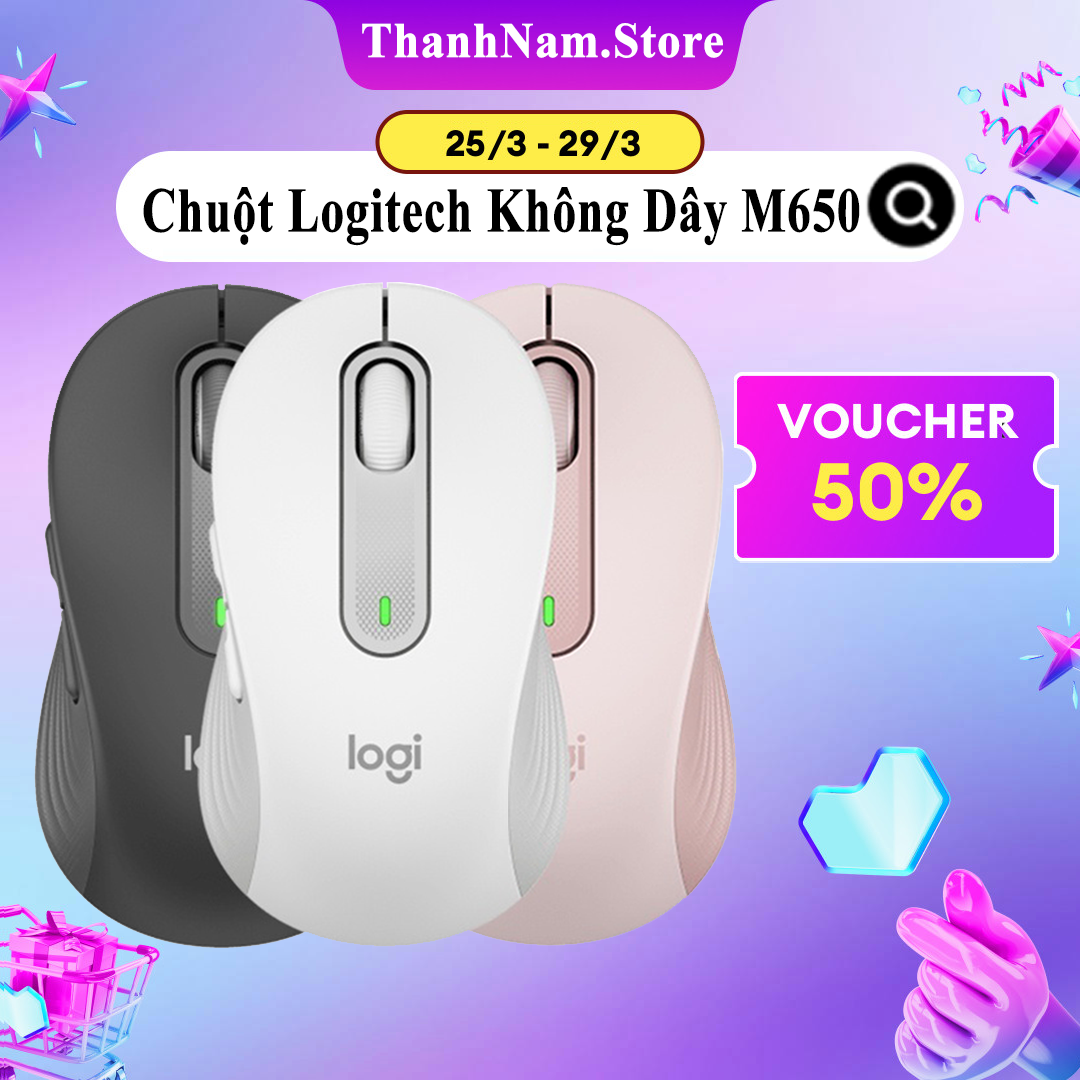 [ Hàng Chính Hãng ] Chuột Bluetooth Logitech M650 Chuột không Dây Cao Cấp Yên Tĩnh Đa Thiết Bị, Nhỏ Gọn Phù hợp PC/Laptop - Bảo Hành 12 Tháng Chính Hãng