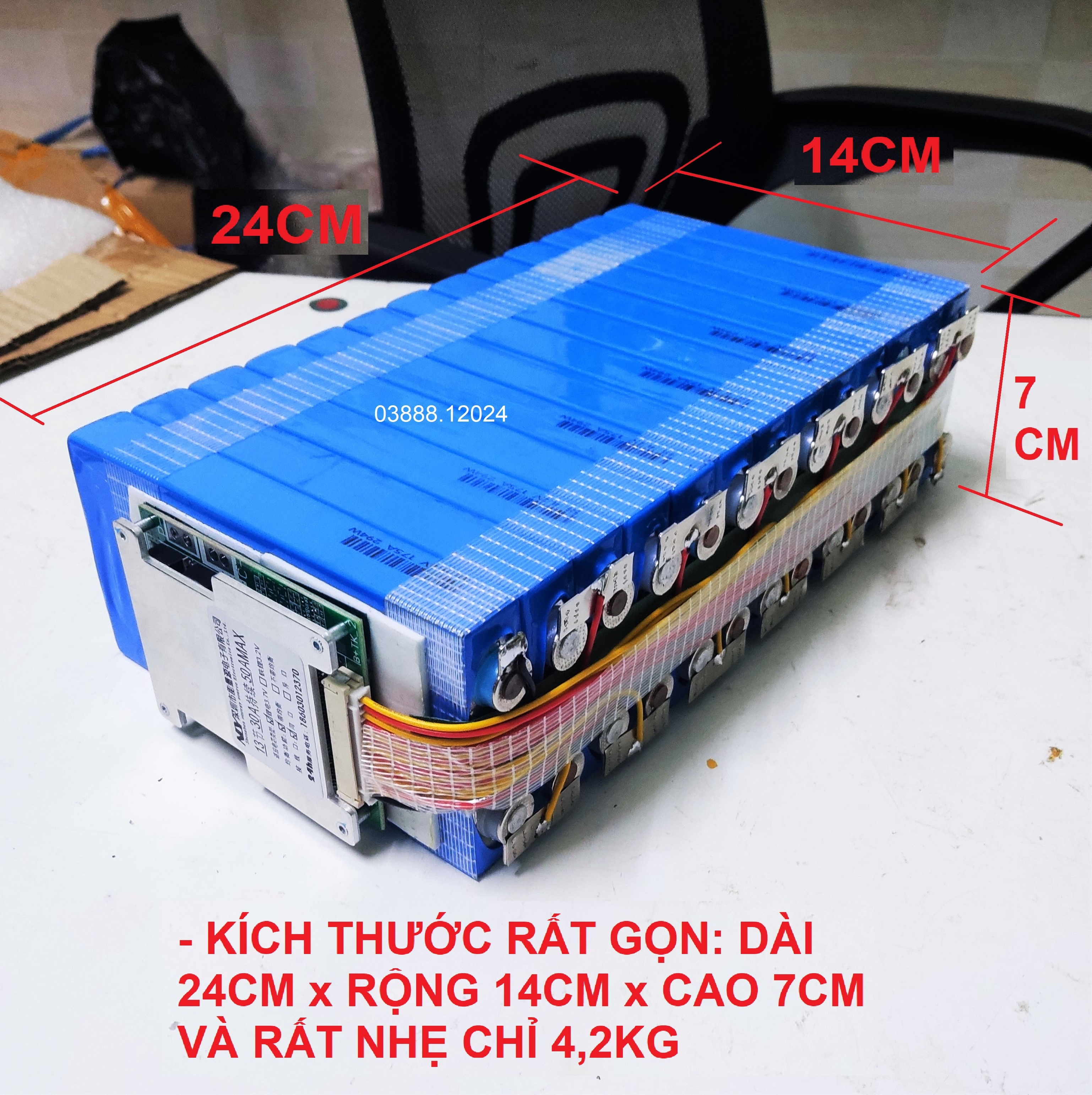 Bình pin lithium xe điện 48v 16ah xả 50a. khối pin 13s 48v super lipo . được đóng từ 13 cell pin lipo 3,7v + mạch bảo vệ 13s 48v 50a