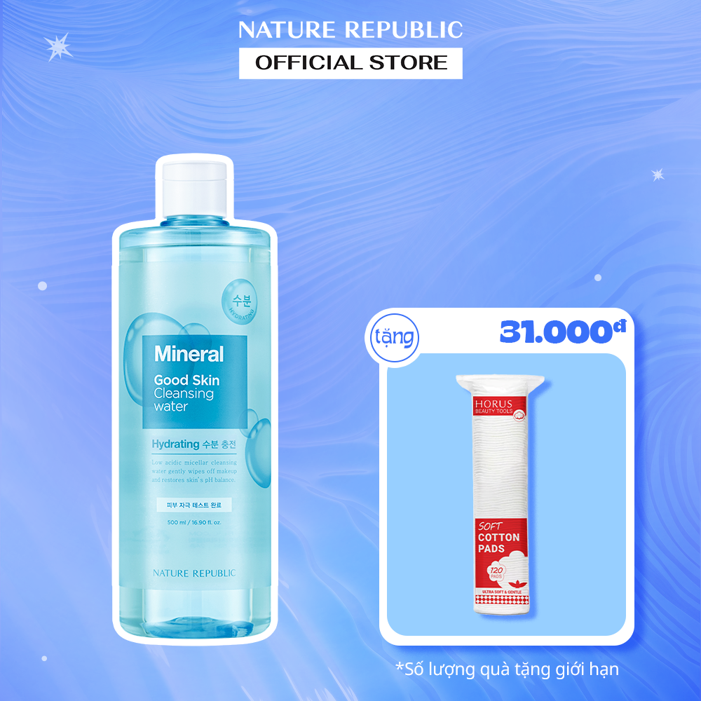 Nature Republic Nước tẩy trang dành cho mọi loại da Good Skin Mineral Ampoule Cleansing Water 500 ml