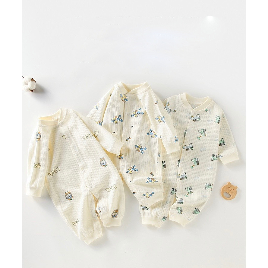 Bộ đồ liền thân Bodysuit dài tay cotton Diamond cao cấp Hàng Quảng Châu body áo liền quần cho bé trai bé gái