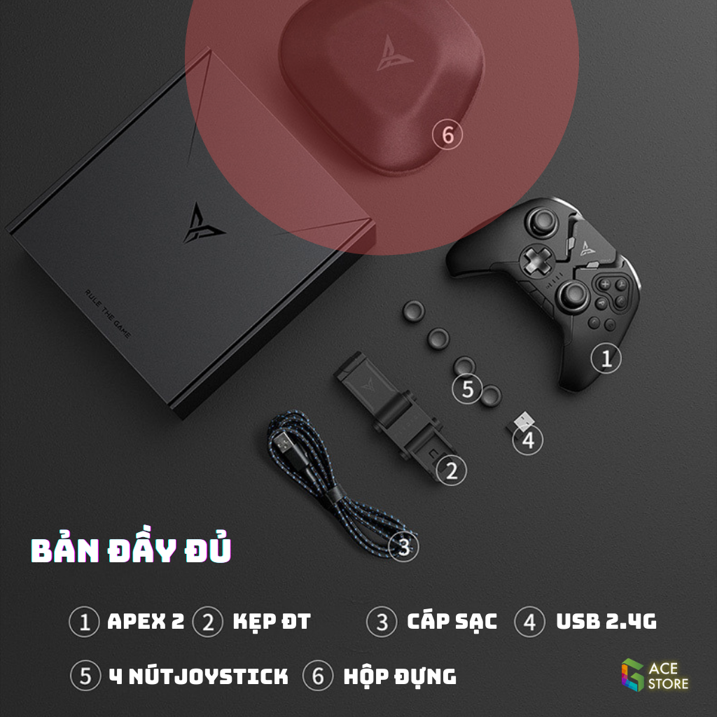 [HCM]Phụ Kiện Flydigi Apex 2 | Phụ Kiện Chính Hãng Flydigi Apex 2 (Hộp Đựng Usb Wireless 2.4Ghz Nút Joystick)