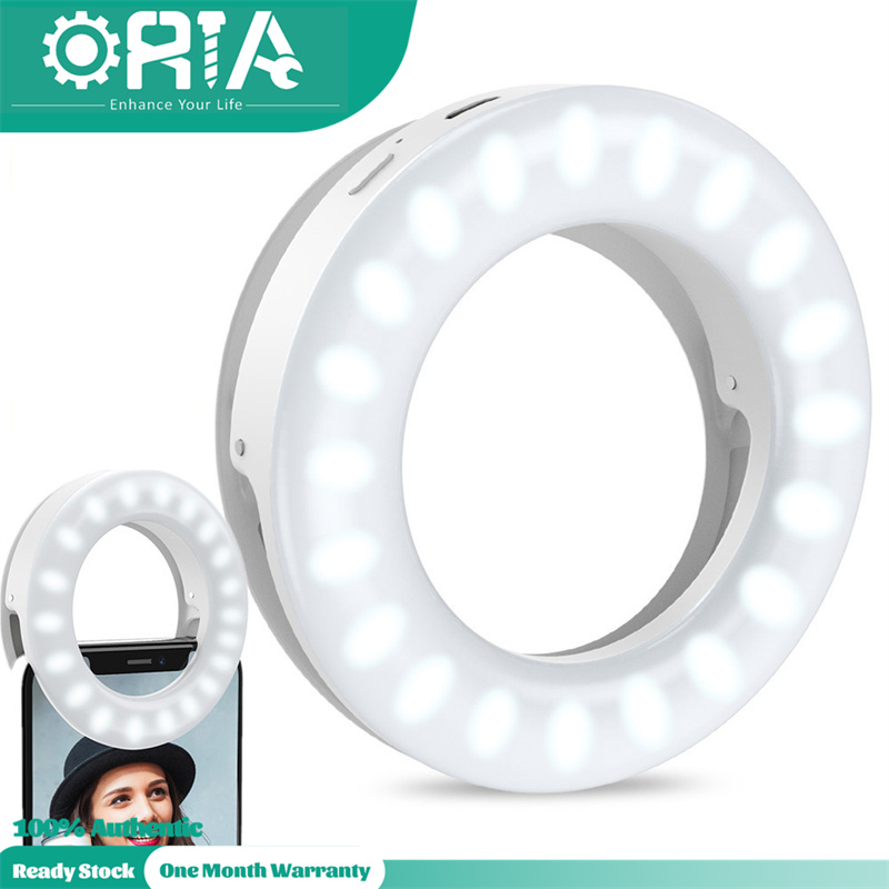 ORIA Selfie Ring LightCamera điện thoại36 LED Clip on Ring Light 3 Level Brightness Photo Lighting for Samsung Huawei Xiaomi Other Smartphone