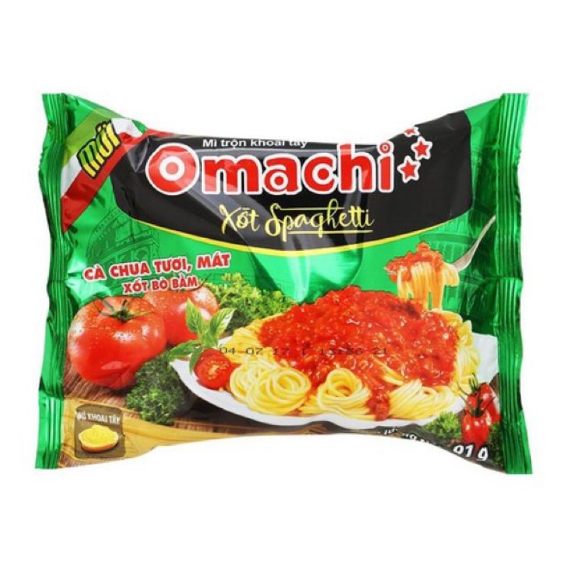 Mì omachi spaghetti sauce bịch 5 gói / mì trộn sốt cà chua bò bằm 91gr bịch 5 gói .