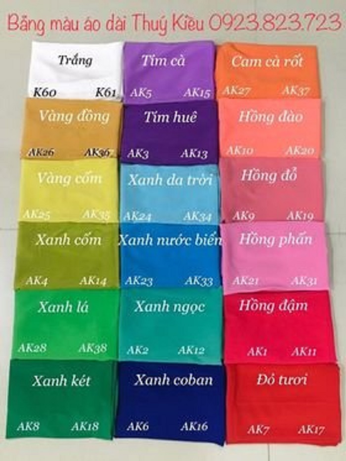 Quần lụa áo dài đầy đủ các màu - Áo dài Thúy Kiều