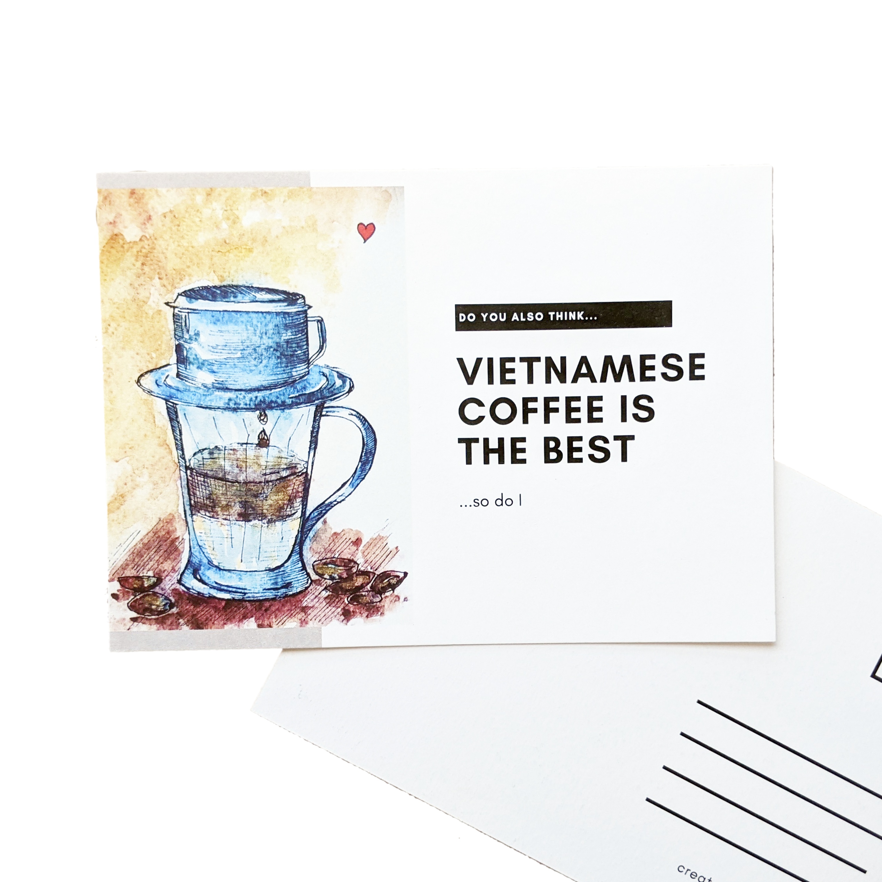 Postcard bưu thiếp "Vietnam is" Vietnamese coffee robusta with condensed milk Cà phê phở Việt Nam với sữa đặc best Vietnamese coffee cà phê việt nam tốt nhất