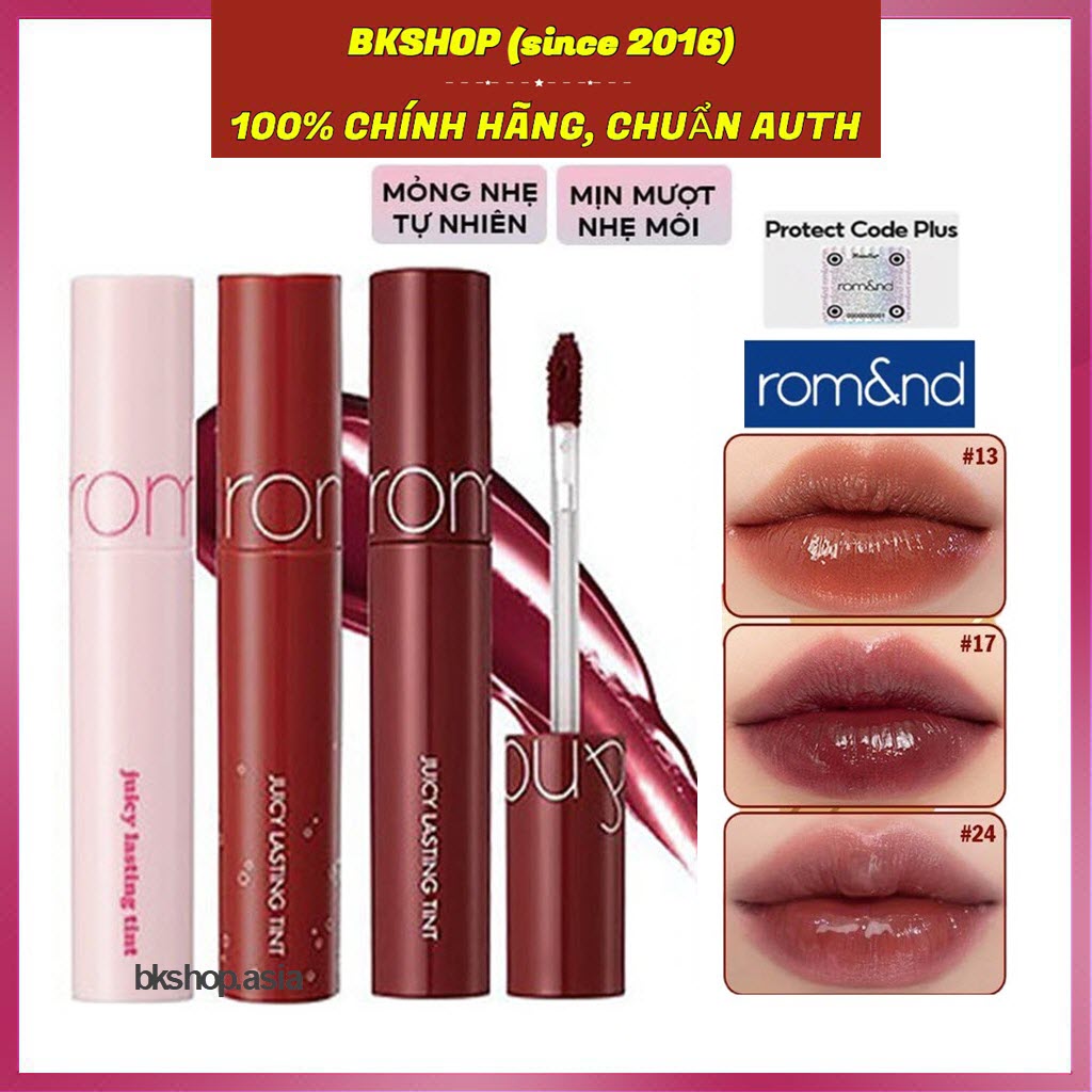 [Hàn Quốc] Son Tint Bóng, Siêu Lì, Căng Mọng Môi Hàn Quốc Romand Juicy Lasting Tint 5.5g