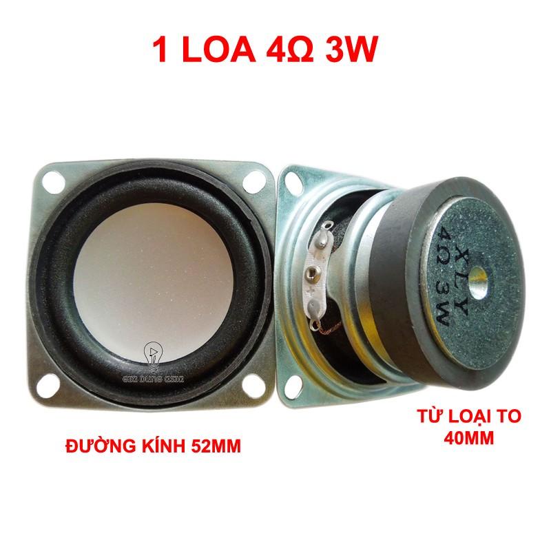 Loa 4 Ohm 3W toàn dải đường kính 52mm âm thanh trong trẻo