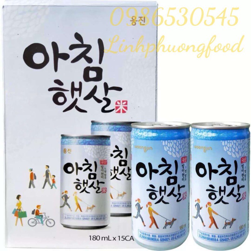 Sét Nước Gạo Rang Hàn Quốc 15 Lon*180ml