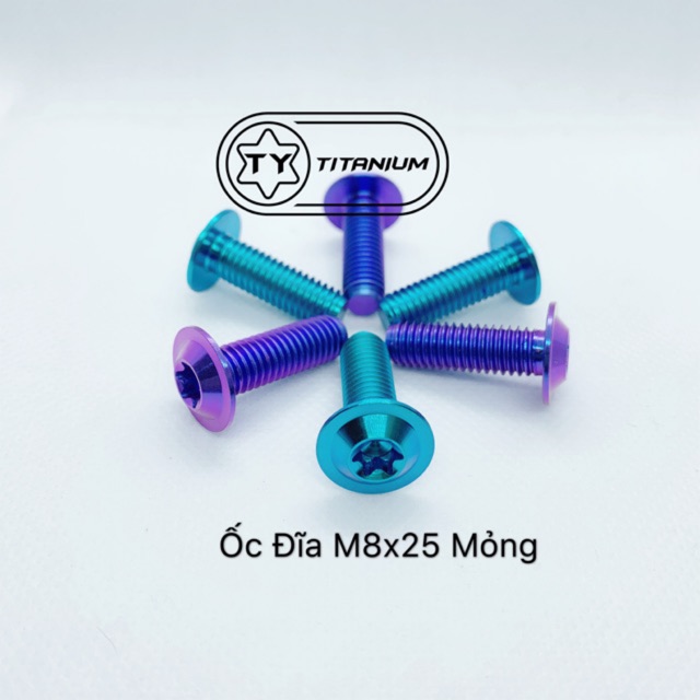 Combo 10 ốc đĩa 8li25 titan gr5 các loại xe