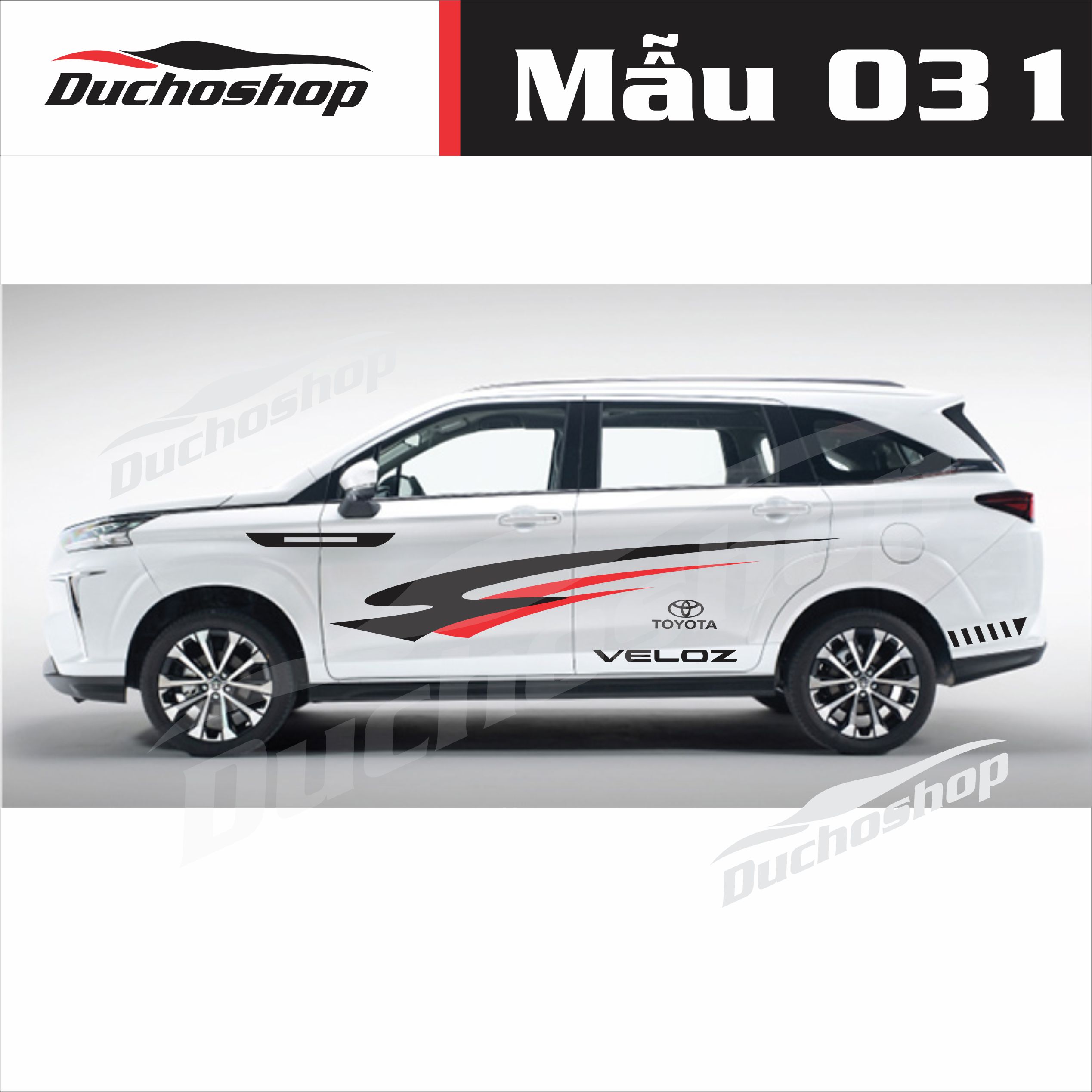 Tem dán xe Toyota Veloz mẫu thể thao ms03 mới nhật tại shop, giá siêu rẻ cho 50 bộ đầu tiên