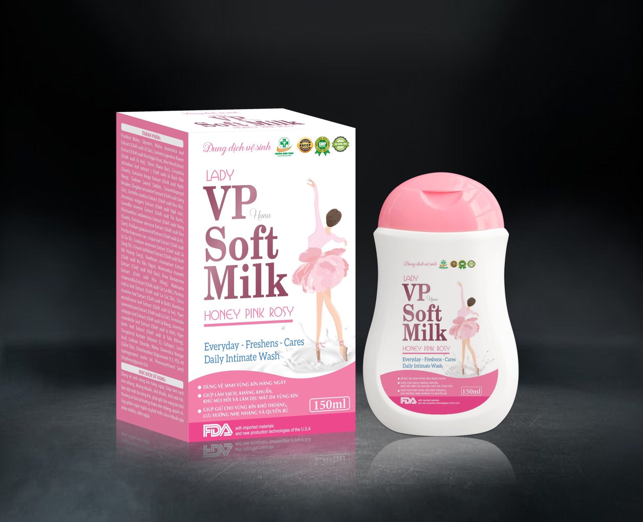 Dung dịch vệ sinh VP Hana Soft Milk cho vùng kín Sạch Thoáng, Giúp Ngăn Mùi 24h, An Toàn, Kháng Khuẩ