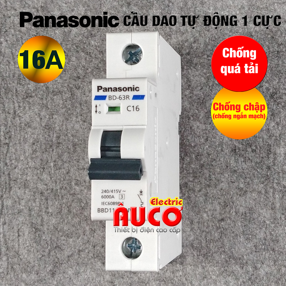 [16A] Cầu dao tự động bảo vệ quá tải & ngắn mạch PANASONIC 16A loại 1 cực
