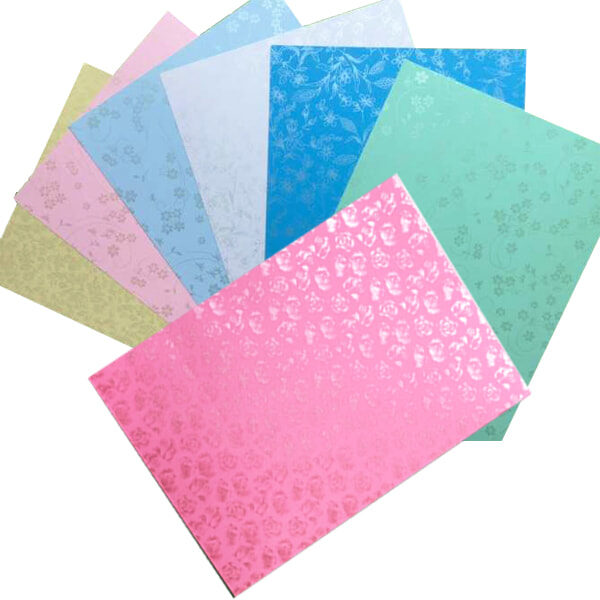 Xấp 100 tờ bìa thơm a4 dày có hoa văn định lượng 180gsm nhiều màu