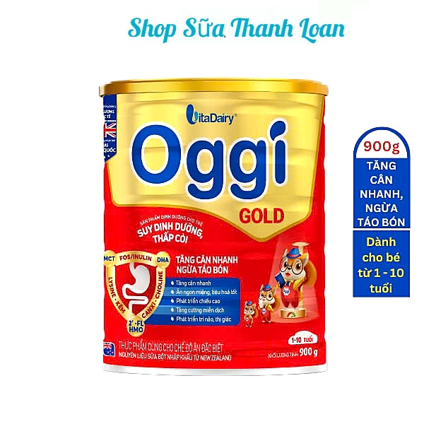 Combo 2 lon sữa bột oggi suy dinh dưỡng gold 900g.