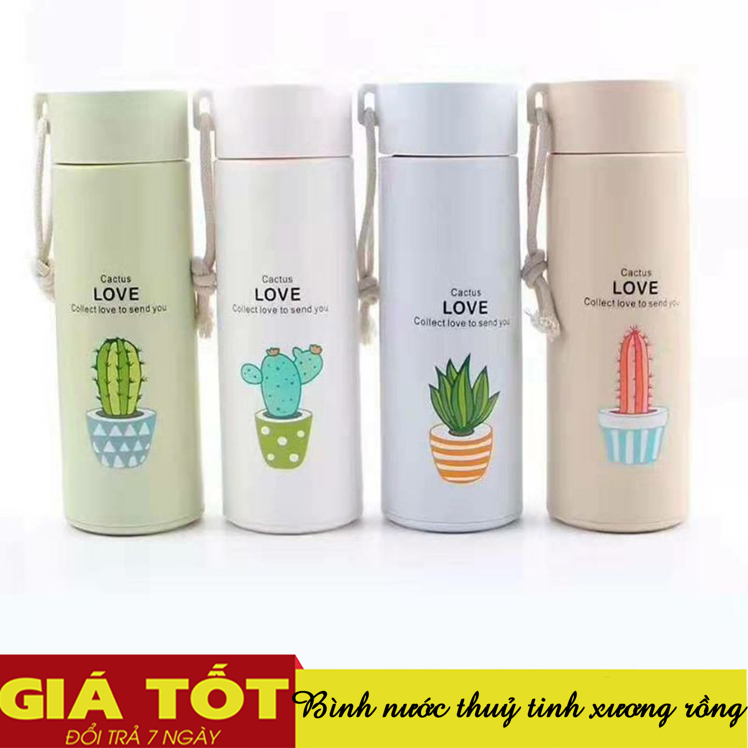 Bình nước giữ nhiệt - Bình nước giữ nhiệt hình xương rồng cao cấp, bình giữ nhiệt-Bình nước-Bình đựng nước giữ nhiệt nóng lạnh 350ml (MẪU NGẪU NHIÊN)