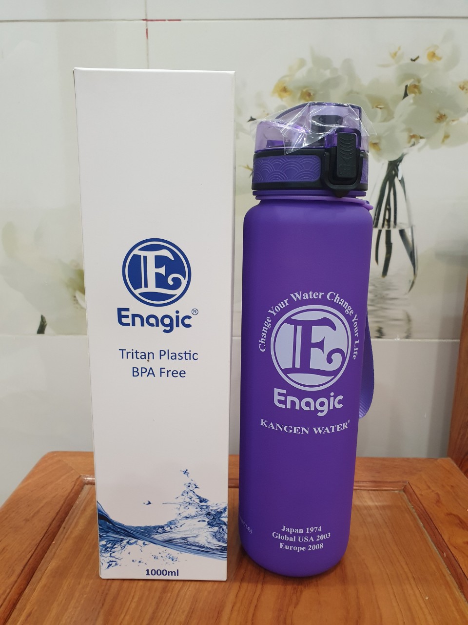 Bình đựng nước ion kiềm dung tích 1000ml - màu tím