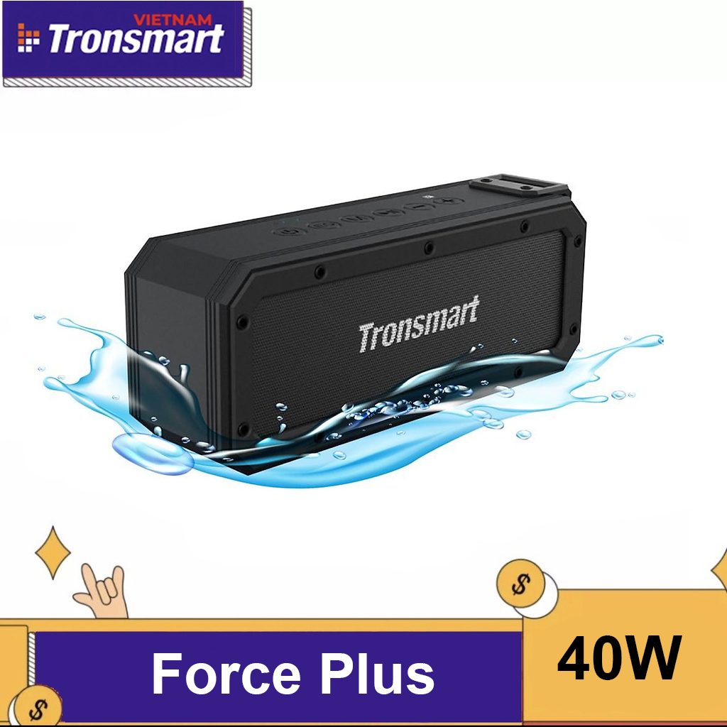 Loa di động Bluetooth Tronsmart Element Force+ TM 322485 chống nước IPX7, công suất 40W, thời gian nghe nhạc lên tới 15 giờ