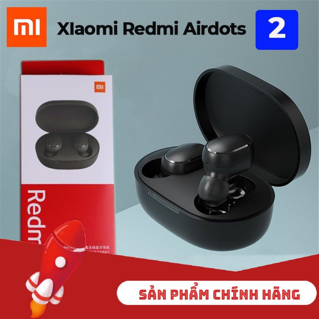 Tai nghe bluetooth Redmi Airdots 2 - Bluetooth 5.0 - tai nghe không dây chống ồnn - Mic Đàm Thoại Chuẩn - Pin 4 Tiếng