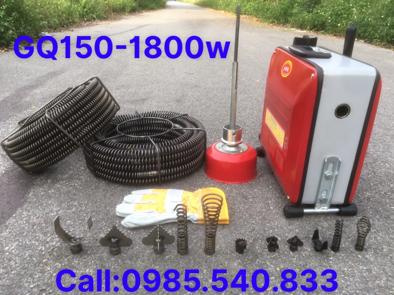 Máy thông tắc cống gq150 - công suất 1800w bảo hành 12 tháng dùng cho dịch vụ .................................