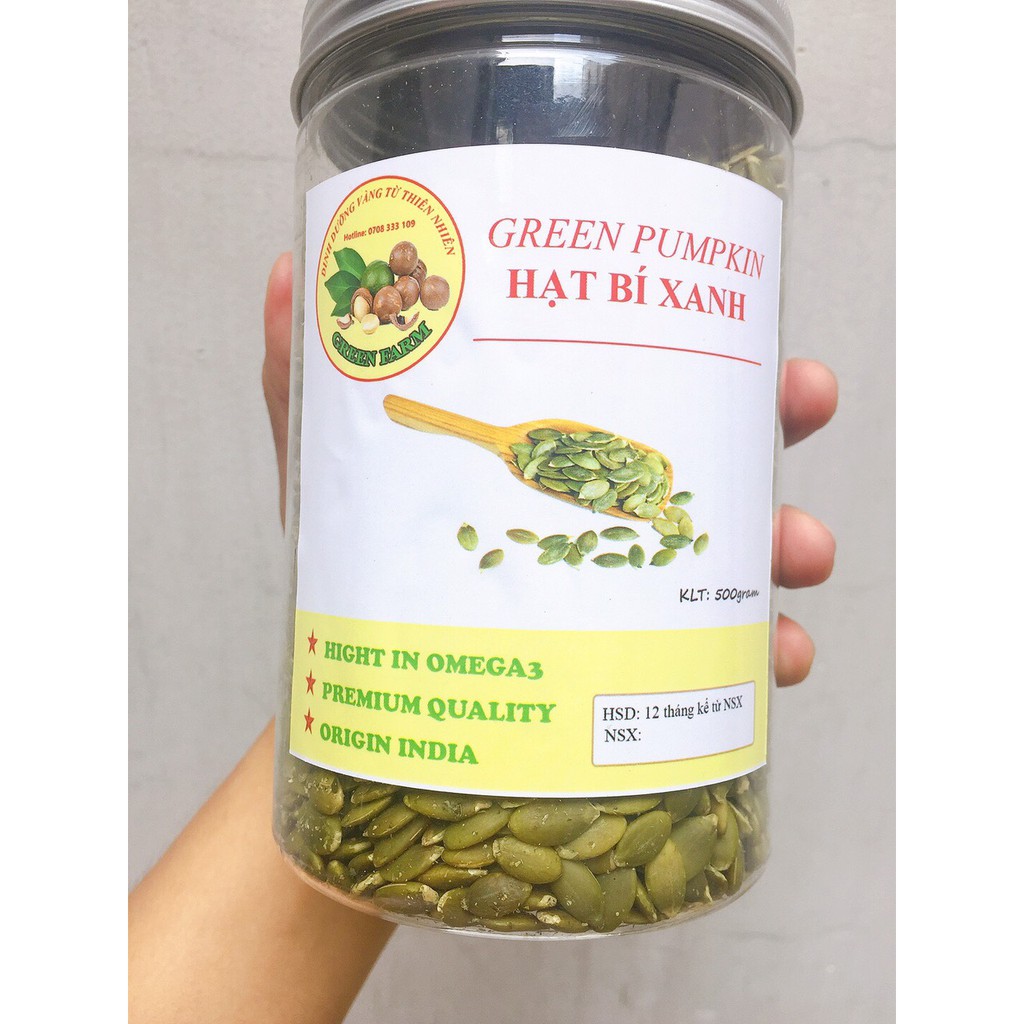Nhân hạt bí xanh Ấn Độ sấy chín 1Kg