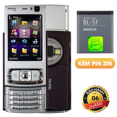 [HÀNG CHÍNH HÃNG - TẶNG KÈM PIN ZIN] Điện thoại Nokia N95 2GB nắp trượt siêu đẹp bảo hành 6 tháng (FREESHIP)