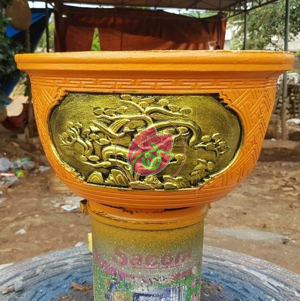 Sơn chậu kiểng hệ nước ngoài trời màu gạch Okay Paint lon 1kg