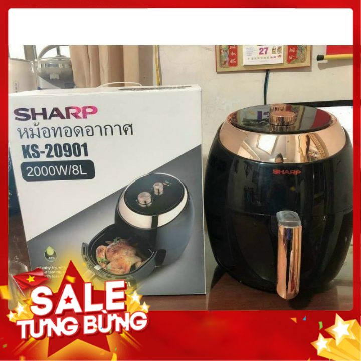 Nồi chiên không dầu 8 Lít Sharp KS-20901 bảo hành 6 tháng bằng hóa đơn