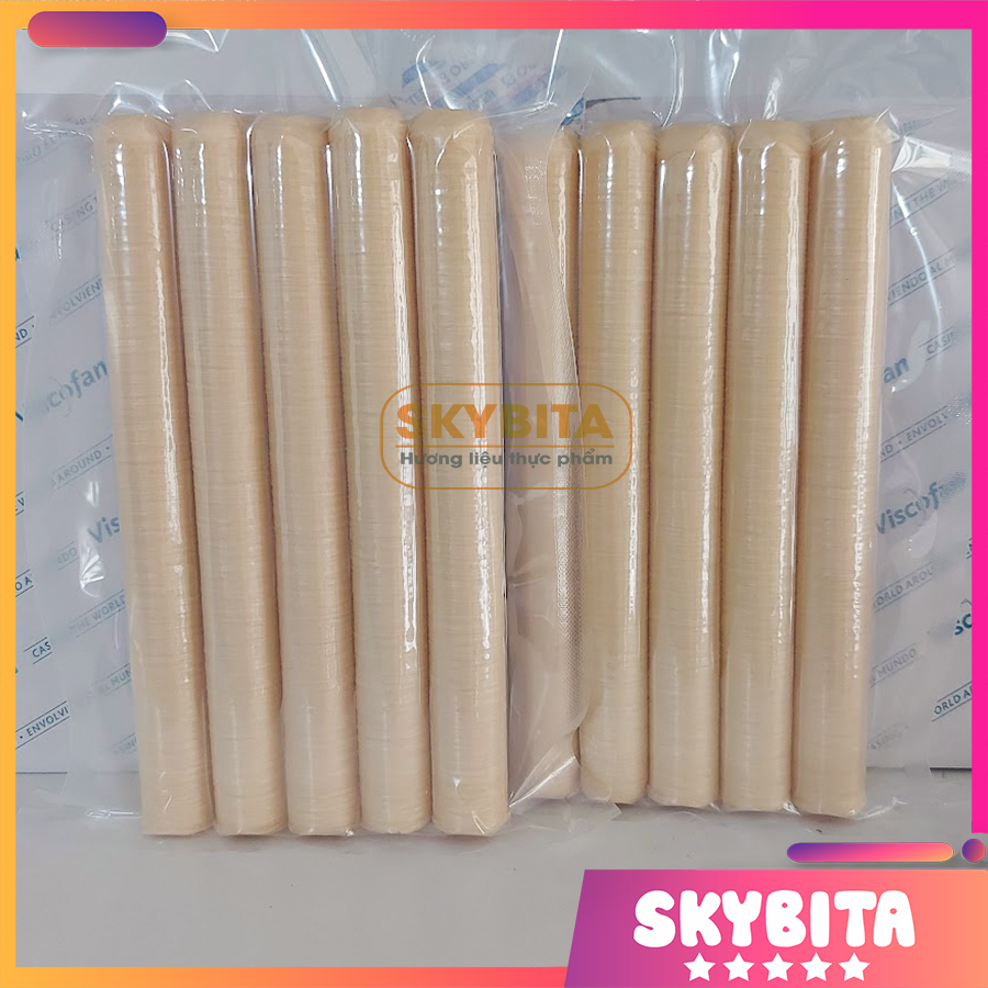 Combo 10 cuộn vỏ xúc xích collagen viscofan phi 21/23/24/25/26/28