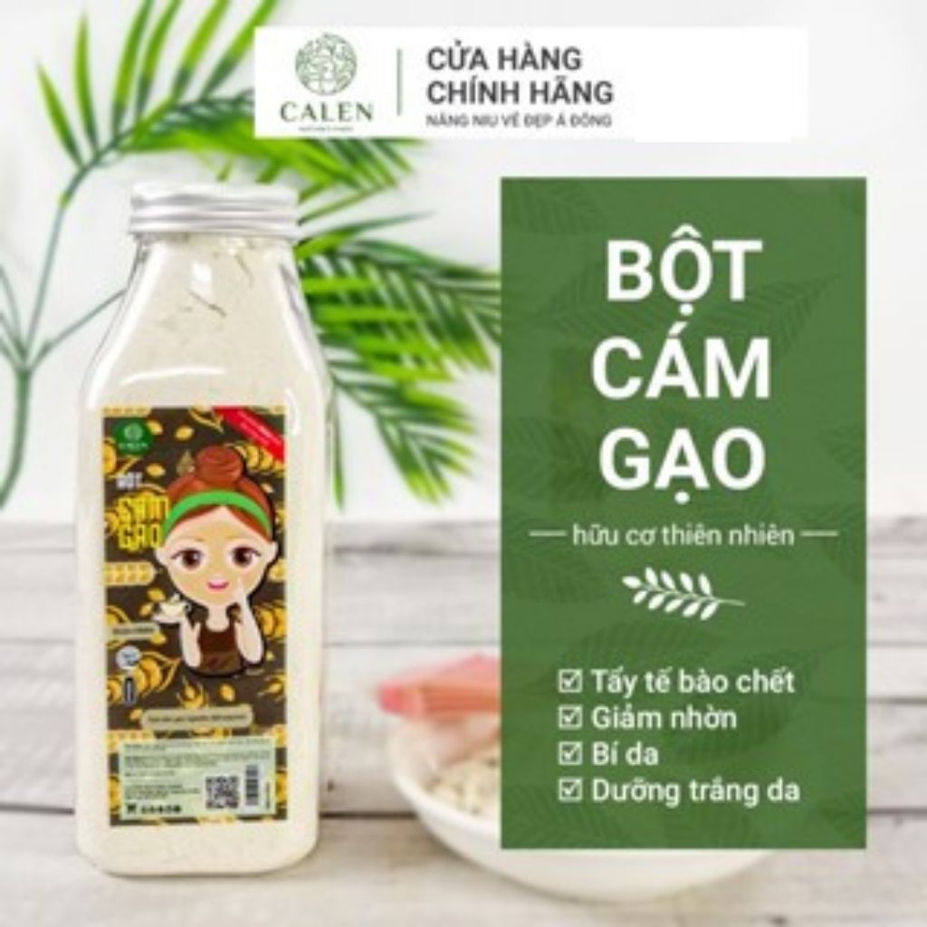 Bột mặt nạ cám gạo nguyên chất - Đắp mặt - Rửa mặt - Giúp tẩy da chết Dưỡng trắng da Calen