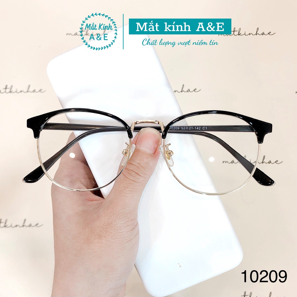Gọng kính cận tròn nữ nam A&Eeyewear mắt kính cận gọng kim loại nhựa thời trang trẻ trung 10209