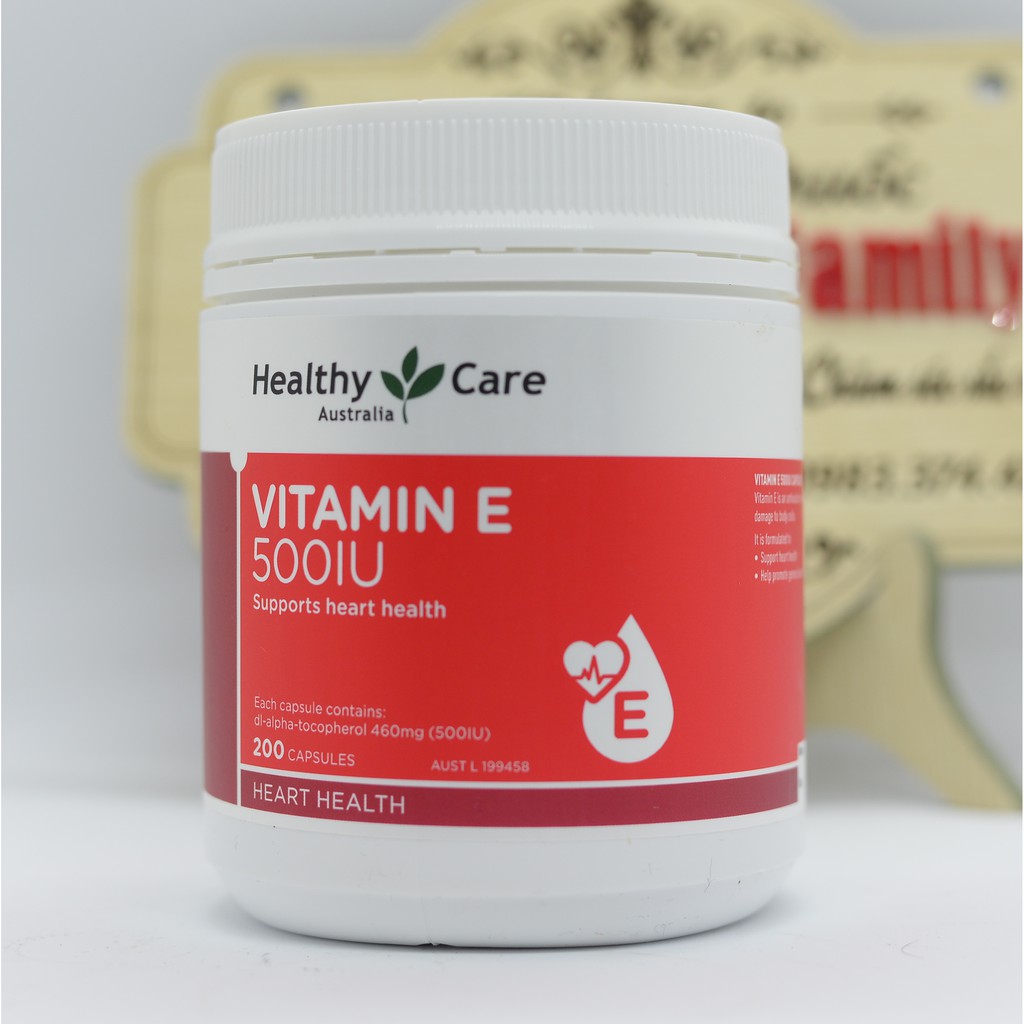 Healthy Care Vitamin E- Hộp 200 Viên 500Iu- Viên Uống Đẹp Da