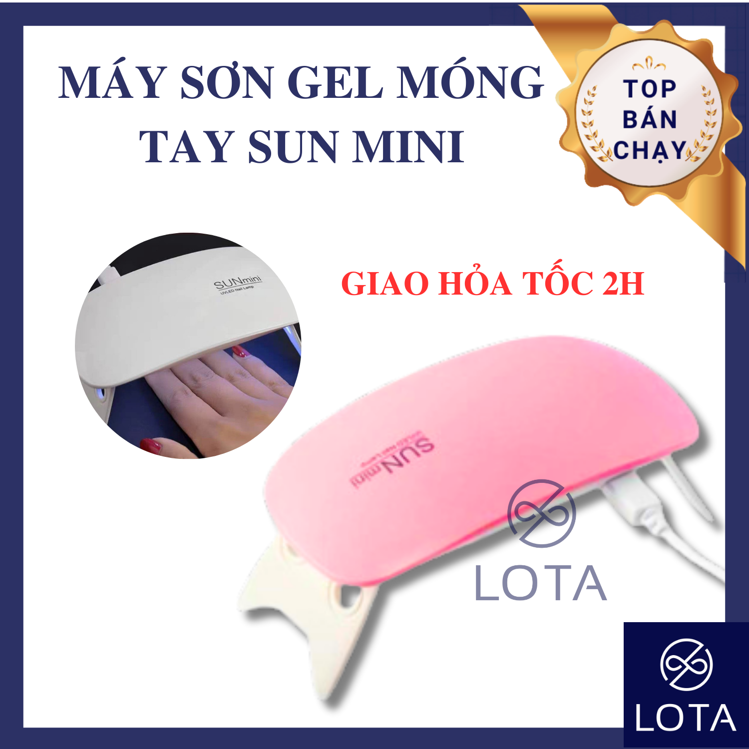 Máy hơ gel sun mini 6w uv led nail lamp sunmini đèn hơ móng tay chân loại nhỏ gọn giúp khô nhanh chóng dụng cụ giúp sấy khô sơn móng lota shop