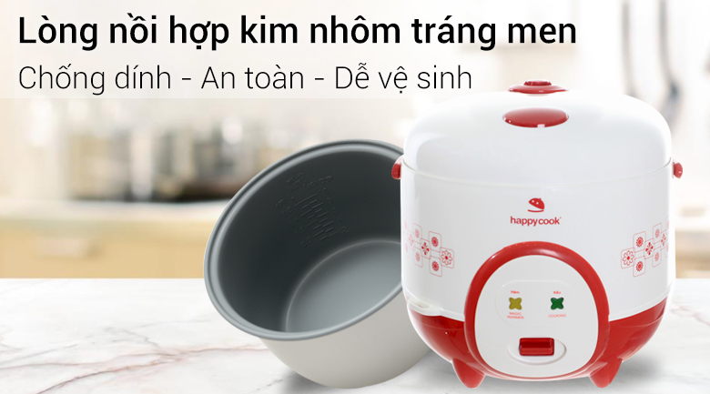 Nồi cơm điện happycook 1.8 lít hc-180a đỏ- hàng trưng bày