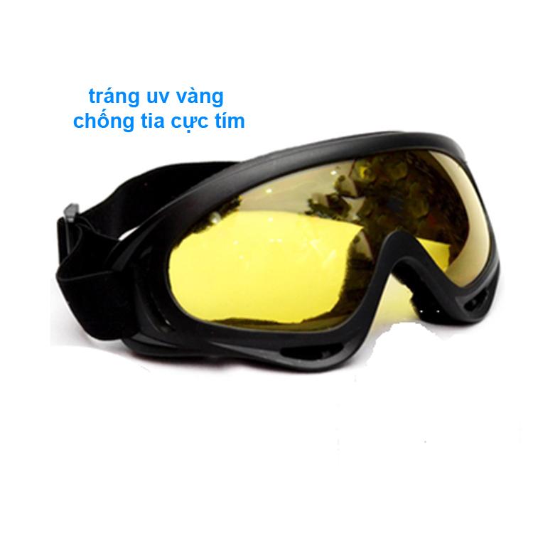 Mắt kính UV Chống Bụi Gió Đi Xe - Hàng xịn Gọng dẻo Kính Vàng