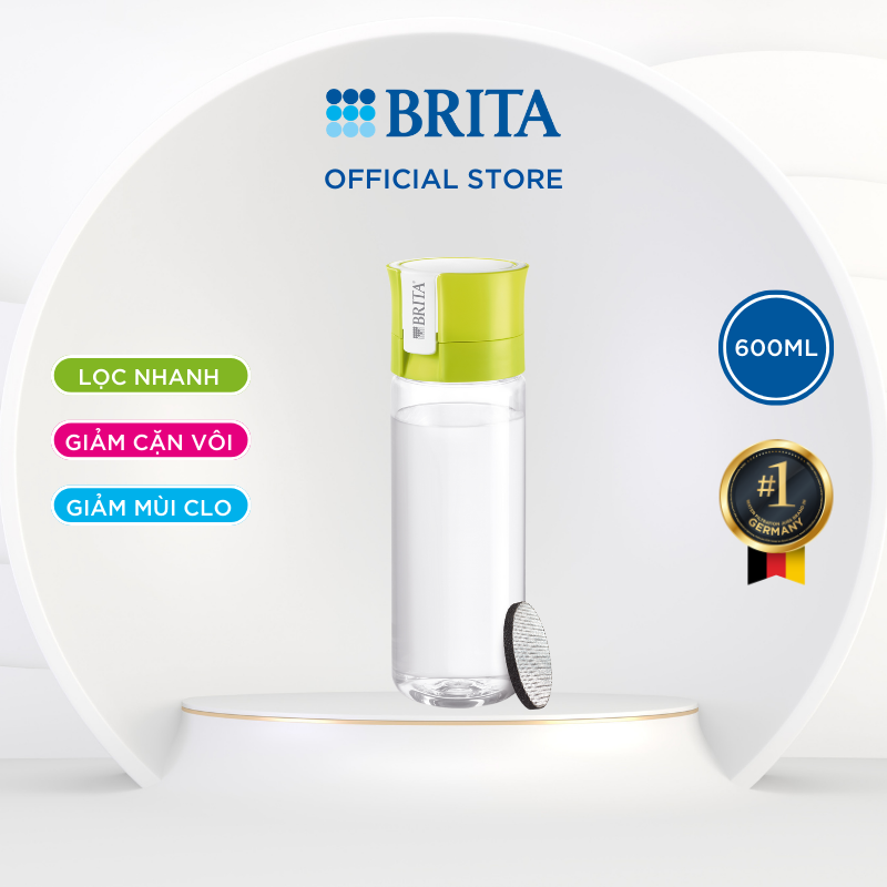 Bình lọc nước BRITA Vital Lime 600ml (có sẵn 1 đĩa lọc Microdisc) - Thương hiệu đến từ Đức