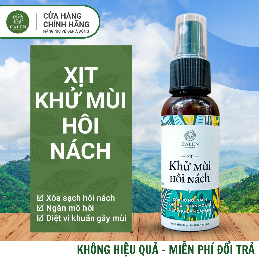   Khử hôi nách,chống đen nách  Xịt hôi nách Calen Nature Farm đốt cháy tuyến nhầy hôi trả lại nách khô thoáng thơm tho 