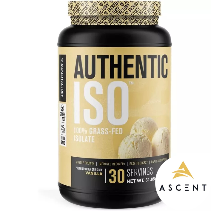 Bổ sung đạm Authentic Iso 100% Grass-Fed Isolate "Jacked Factory" : 1kg 30 lần dùng