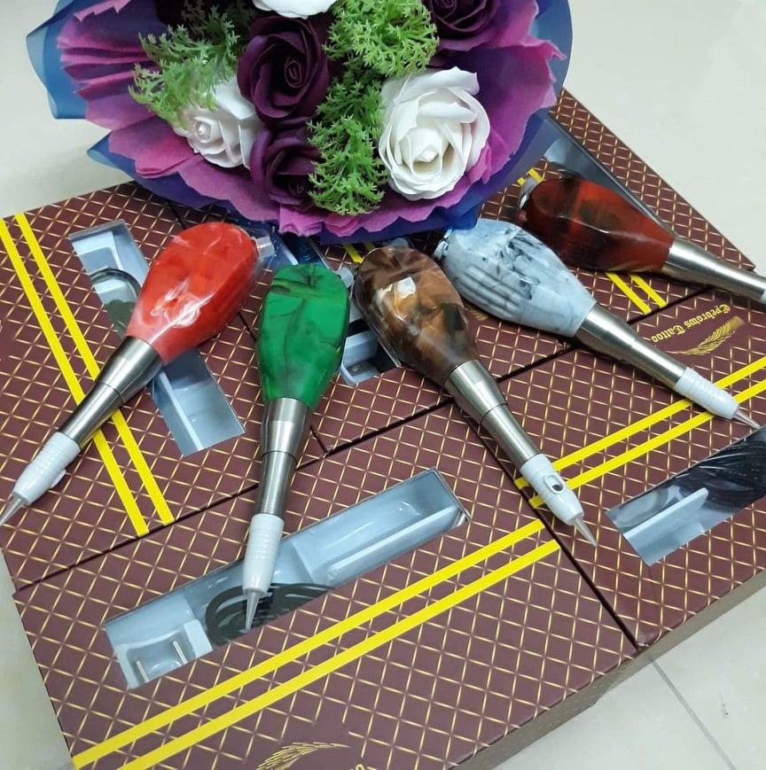 Máy Phun Xăm Thần Thánh Kim Lò Xo, tích điện, chỉnh kim, chỉnh tốc độ