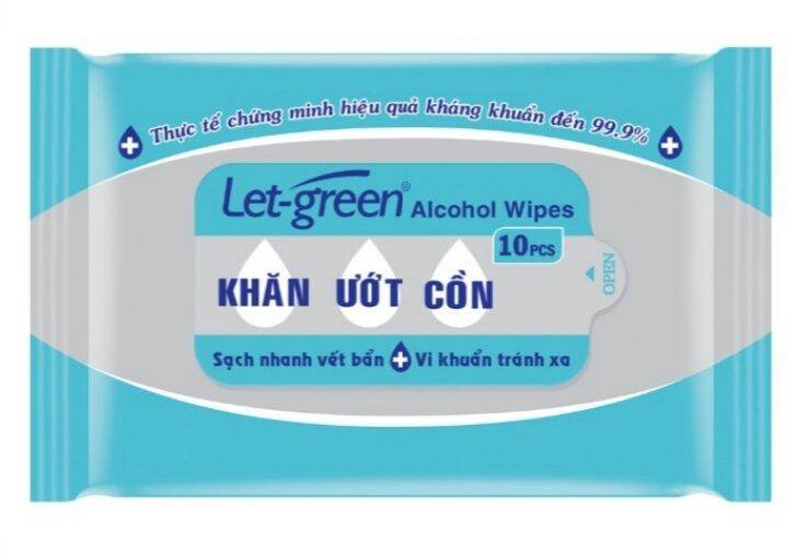 [Hoàn Tiền 10%] [HCM] Khăn ướt cồn Letgreen 10 miếng