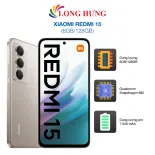 Điện thoại Xiaomi Redmi 15 (6GB/128GB) - Hàng chính hãng - Màn hình siêu lớn, Snapdragon 685, Pin khủng 7000mAh