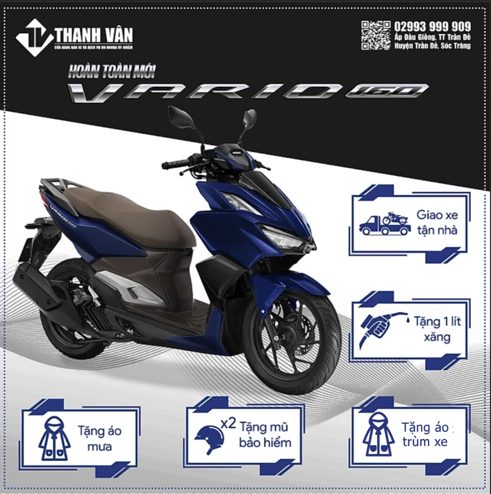 Xe máy vario 160 phiên bản cao cấp - 2023 - cbs