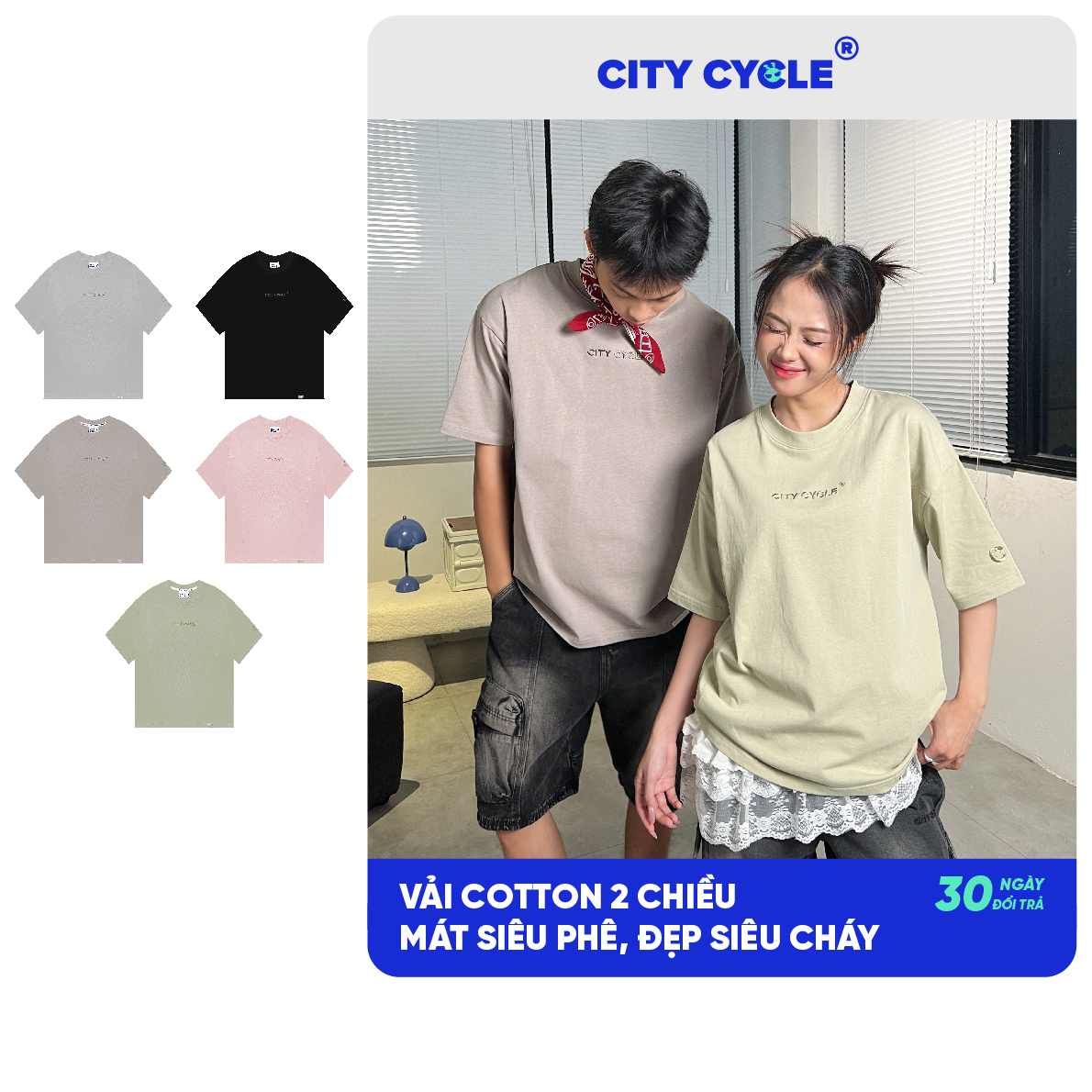 Áo phông thun nam nữ mùa hè cộc Local Brand Chính Hãng City Cycle Áo thun Explorer