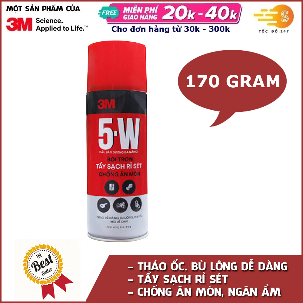Chai xịt tẩy rửa bôi trơn và chống rỉ sét 170g 3M 5W