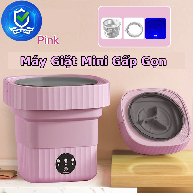 Máy giặt mini gấp gọn, máy giặt mini tự động dùng giặt vớ, quần chip, giặt đồ cho bé